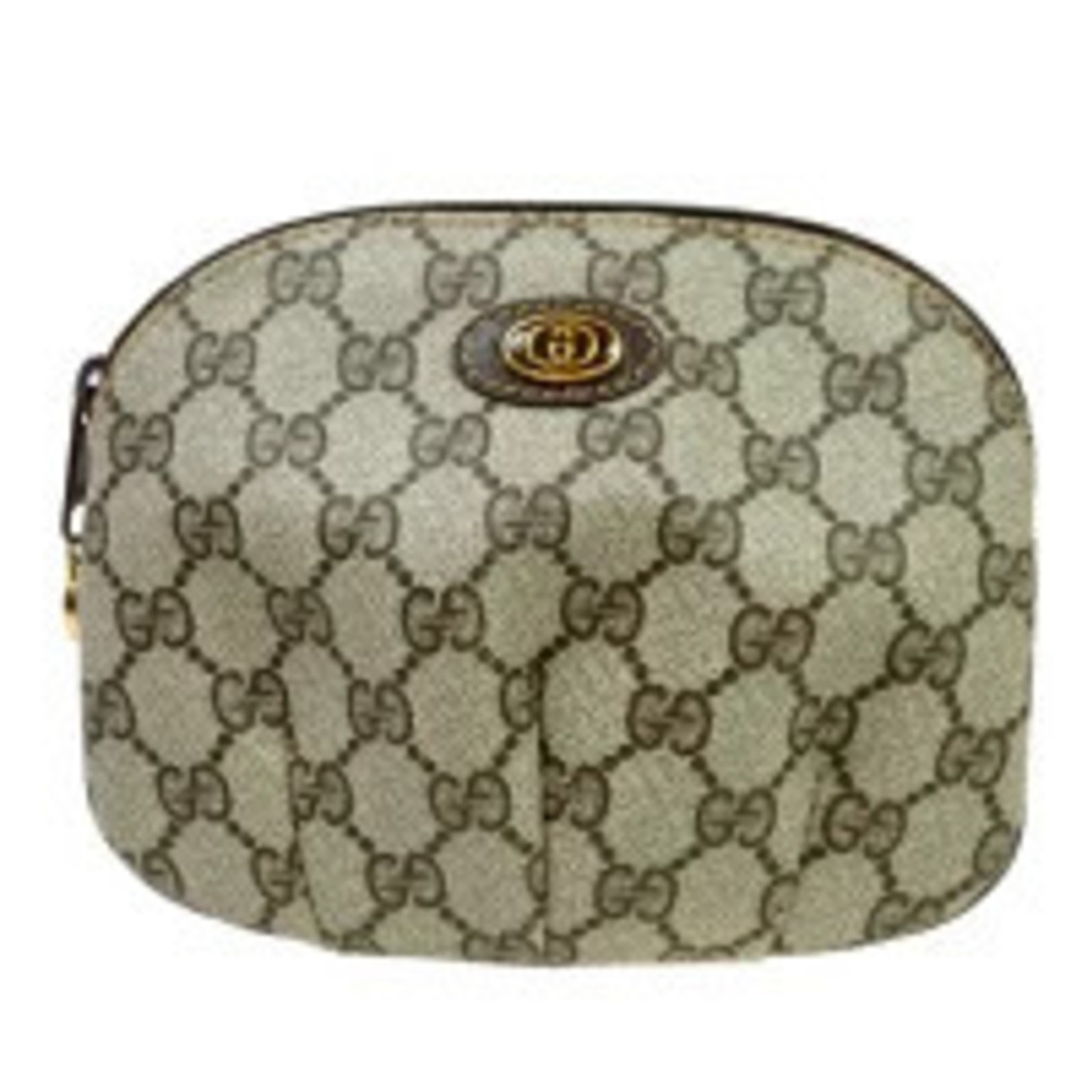 Gucci Sherry Pouch Clutch Bag GG Leather Red Green
